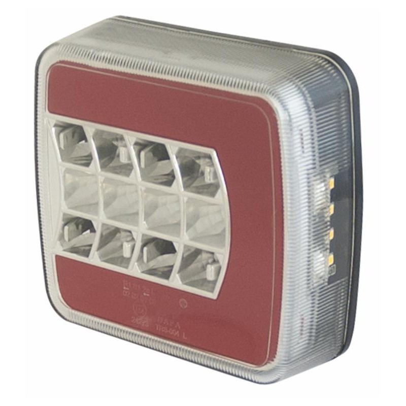Feu arrière gauche 25 LED étanche IP67 compact 106x99mm pré-câblé