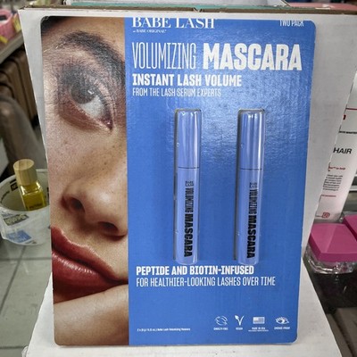 Babe Original Lash Volumizing Mascara Two Pack Peptide Biotin 2X 6g/.21 Oz - NOB
