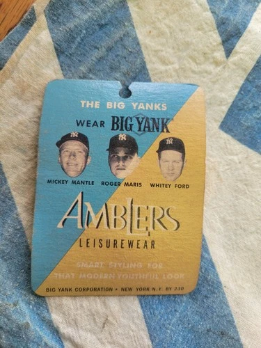 Vintage Mickey Mantle Maris Ford Yankees AMBLERS shirt tag #1 Big Yank