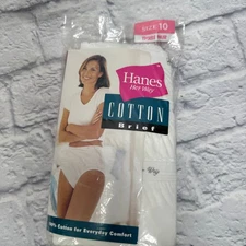 New Vintage 1999 Hanes Her Way 100% Cotton Briefs 3 Pack Size 10 White