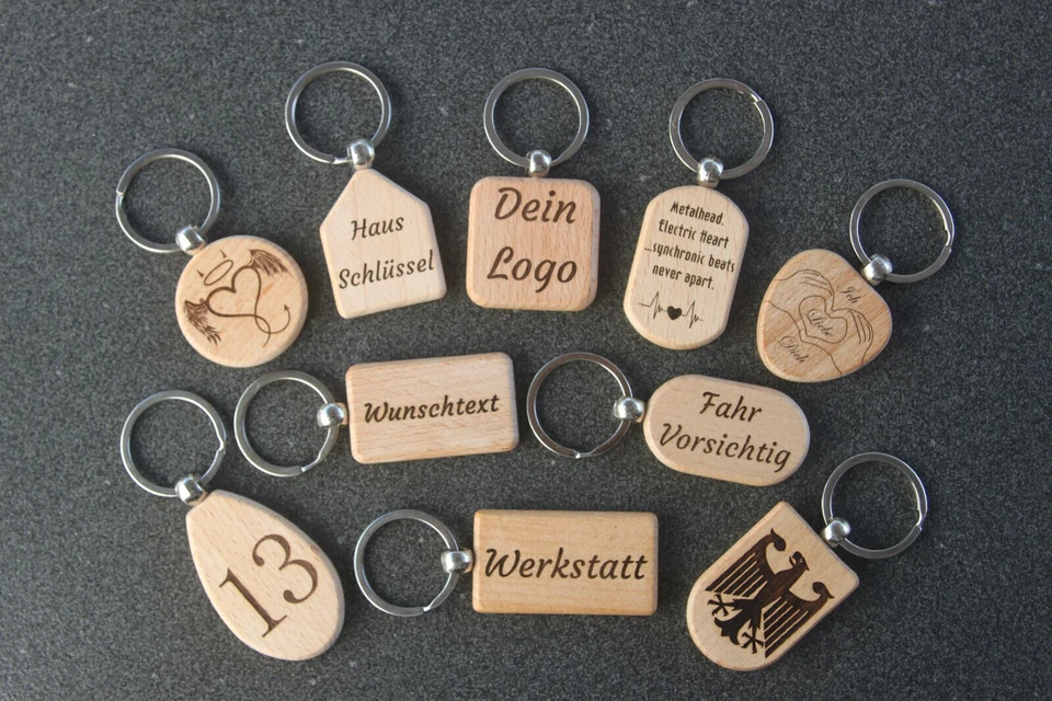 Schlüsselanhänger Holz mit Gravur | Anhänger mit Namen | Personalisiert | - Bild 2 von 4
