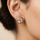 925 Sterling Silver Handmade Stud Earrings Shiny Color Change Alexandrite 5.20Ct