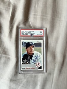 2002 Topps Heritage Roger Clemens Real One Autograph PSA 9 Blue Ink Yankees