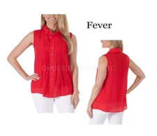 NEW! WOMENS FEVER SLEEVELESS BLOUSE WITH MATCHING DETACHABLE CAMISOLE! VARIETY!