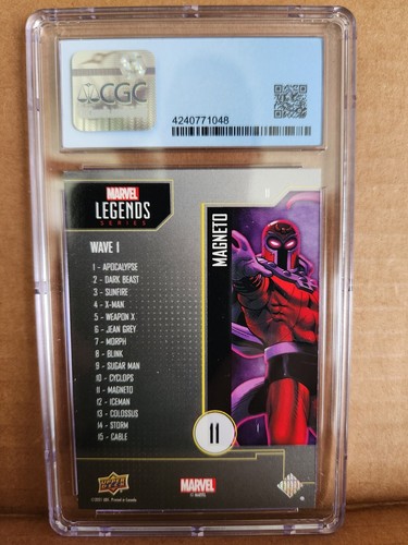 2021 Marvel Legends Upper Deck #11 MAGNETO X-MEN WAVE 1 FOIL CGC 9 MINT - Picture 2 of 2