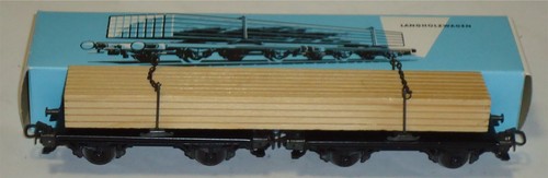 MÄRKLIN HO, VAGÓN PLATAFORMA DOBLE CON TABLONES REF. 4512, CON CAJA ORIGINAL - Foto 1 di 3