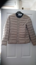 Bnwt Ladies Gerard Darel Small Sofia Quilted Zip-front Sand Jacket