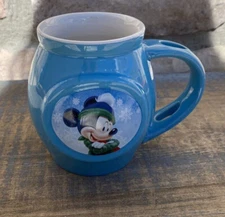 Disney Blue Winter Mickey Mouse Dual Side Coffee/tea/hot cocoa Mug Cup 2015