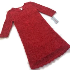 NWT - Cat & Jack Girls Red Crochet Dress Size 6/6X