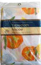 Peva Tablecloth Oranges Design 52" x 70", NIP