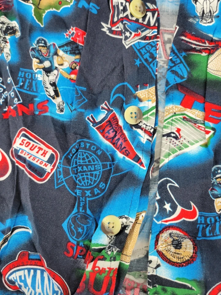 Camisa masculina Houston Texans temporada inaugural NFL vários padrões botão para cima - Imagem 4 de 4