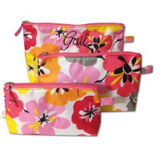 Cosmetic Bag Travel Set New All For Color Floral 3 Pieces Embroidery Blank