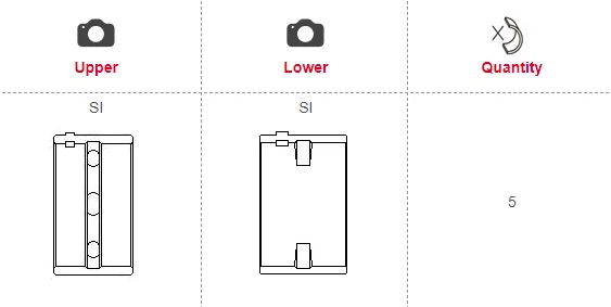 Main Crankshaft Bearing Set King for Infiniti M45 FX45 QX56 VK45 VK50 VK56 STD - Image 2 of 4