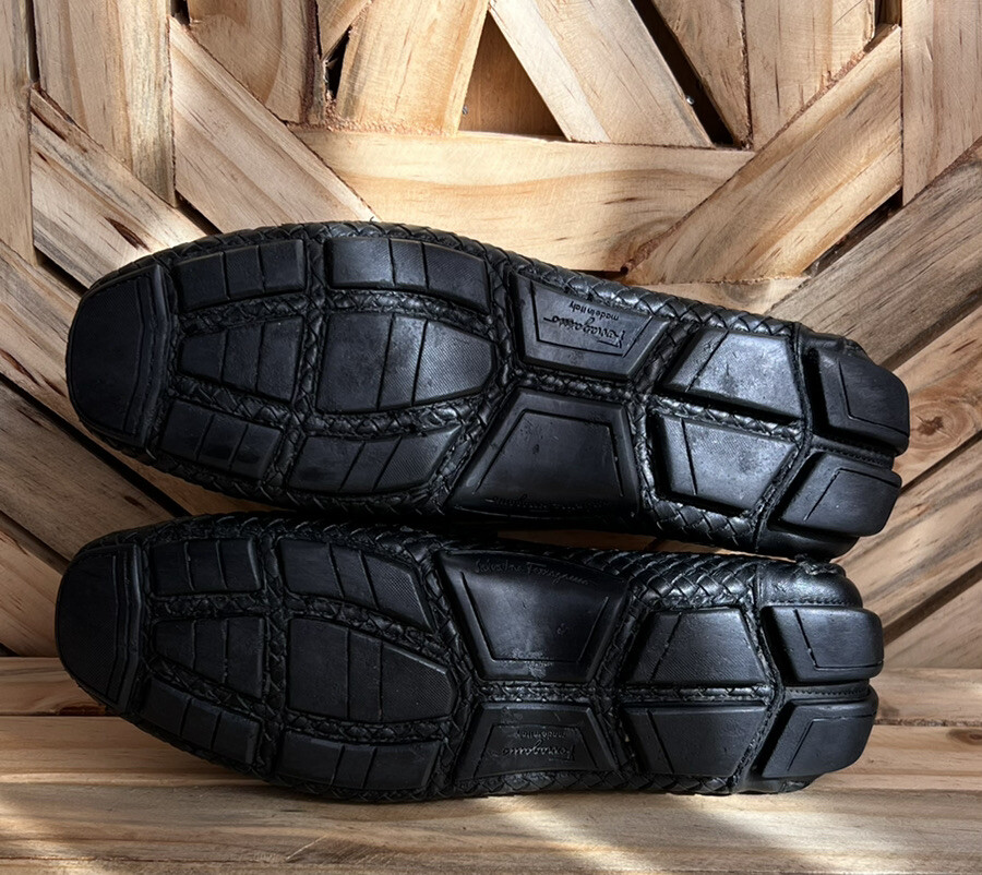Salvatore Ferragamo Parigi Woven Black leather Loafers Dress
