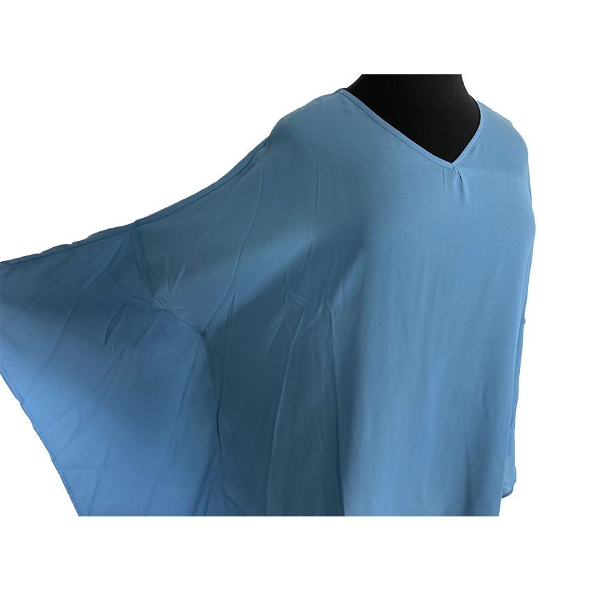 Dare 2B Stylish OS 2X Blue Chiffon Mumu Top Sheer Art To Wear Lagenlook