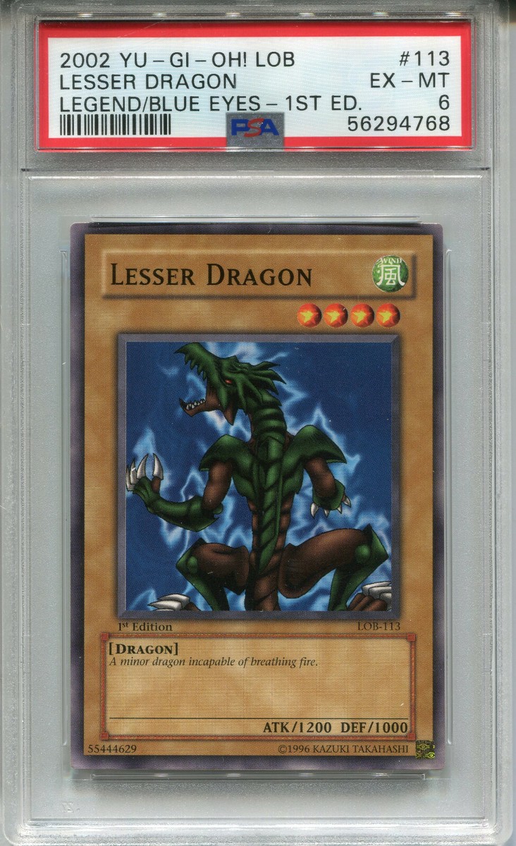 2002 Yu-Gi-Oh! LOB #113 Lesser Dragon PSA 6 EX-MT *1st Edition* | eBay