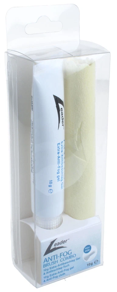 LEADER® Leader Anti-Fog Combo10g effektives Antibeschlag-Gel und Tuch für klare Sicht