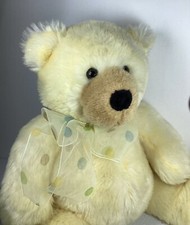 TY Tapioca Teddy Bear Classic Plush 2006 Yellow Polka Dot Bow Ribbon  13" Stuff