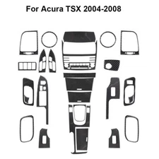 27Pcs Carbon Fiber Full Interior Kit Cover Trim Sticker For Acura TSX 2004-08