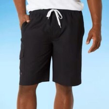 St. John's Bay- Mens Cargo Swim Trunks, Big  Tall Size: 3XL , color: Black
