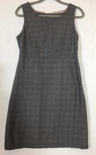 WHITE STUFF Dress Grey Sheath Style Notch Neck Lined Sleeveless Smart Work UK 10