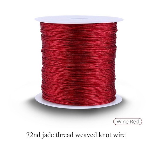 100M X 0.8mm Nylon Chinese Knot Cord Rattail Macrame Thread String Burgundy - Picture 3 of 6