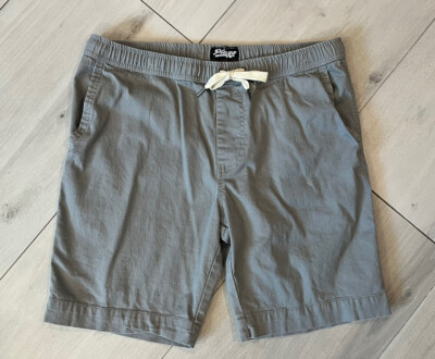 Plugg Men's Gray Pull On Elastic Waist Shorts Drawstring Pockets Size Large 