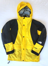 The North Face Kid's Hooded Jacket Coat Waterproof Yellow/Black Zip Up Sz M