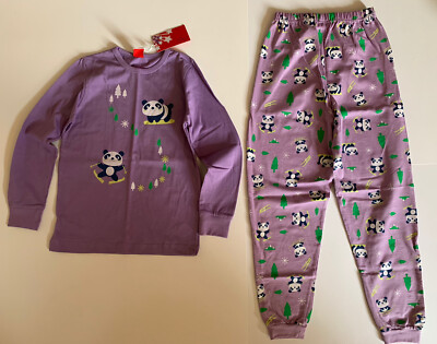 Girls Size 6x Pyjamas, Panda Bears Pattern, Purple, NEW WITH