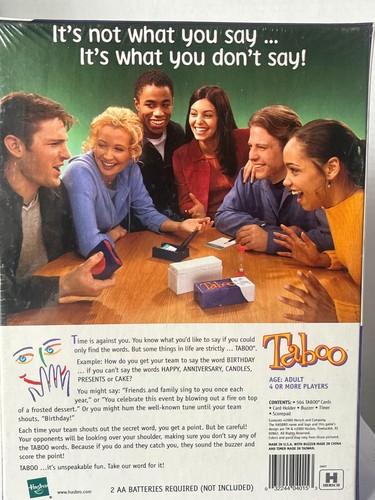 Taboo Hasbro Game Factory Sealed 2000 The Game of Unspeakable Fun - Picture 2 of 4