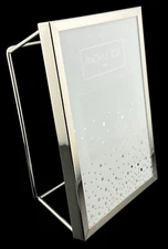 Rachel Zoe Designer Photo Picture Frame Silver Metal 3D Box Design 5x7 Size