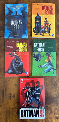 Batman Grant Morrison 5 TPB Lot - Batman vs Robin, RIP, Must Die, Reborn, & Son