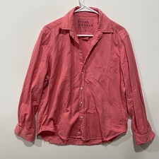 Frank Eileen Eileen Pink Cotton Button Down Shirt Women's M Woven in Italy