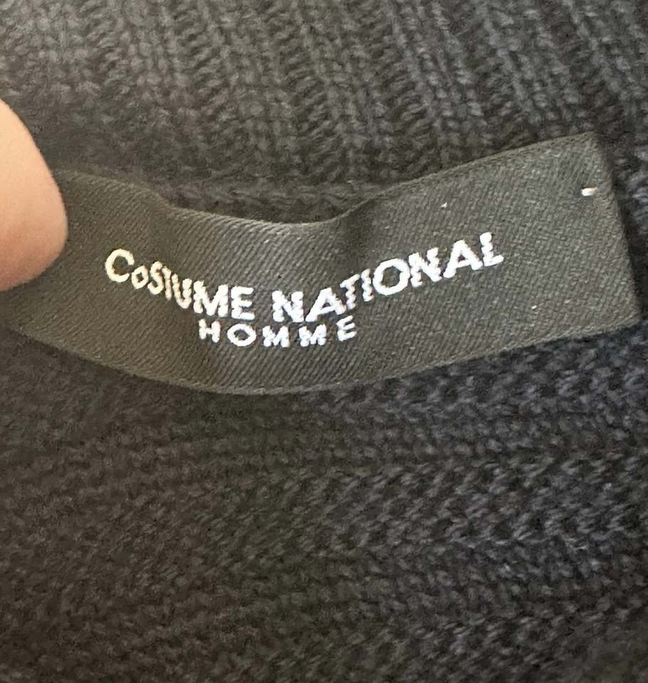 CoSTUME NATIONAL HOMME Men’s Wool Geometric Patterned Knit Turtleneck Black L  - Image 3 of 4