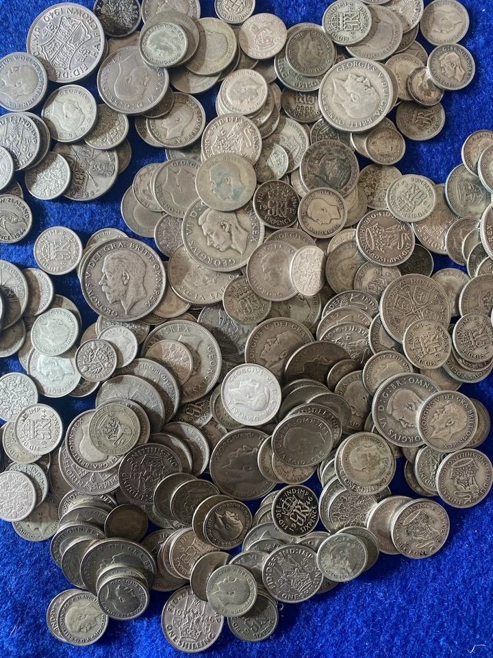 1 Troy Oz Of Pre 1947 UK .500 Silver Coins - Investment Bullion - LOW PRICE! - Image 1 of 4