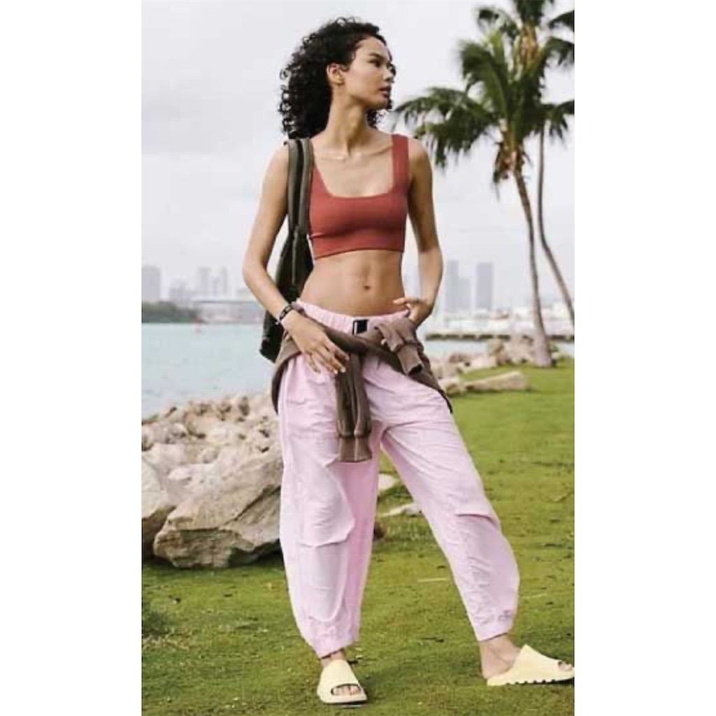 Free People Movement Offsides Barrel Pants Size Large Pink NWT $108 Sold Out