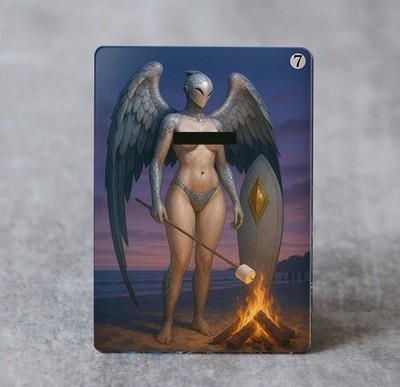 Beach Party Platinum Angel Marshmellow  | MTG Satirical Fan ARt