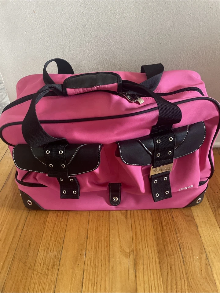 Bolsa de viagem Calpak Stevyn compartimento para sapatos rosa quente fim de semana transporte - Imagem 3 de 4