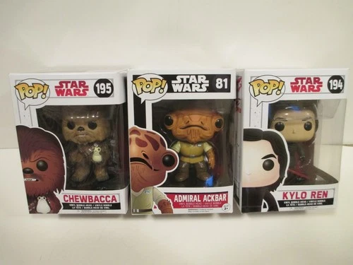 10 Funko Pops Star Wars Chewbacca, Admiral Ackbar ETC. See Pictures for all