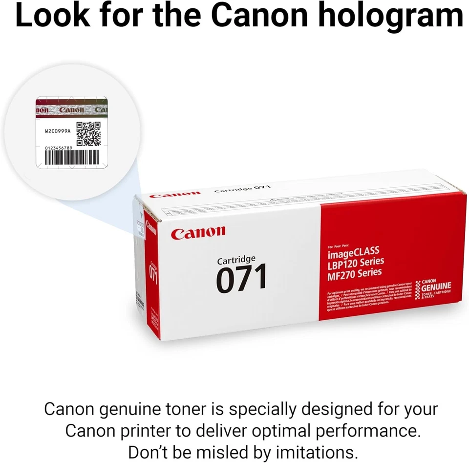 Canon Genuine 071 Black Toner Cartridge Compatible with LBP122dw, MF272dw, MF273 - Image 4 of 4
