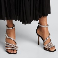 JIMMY CHOO Josefine Crystal Strappy Cocktail ...