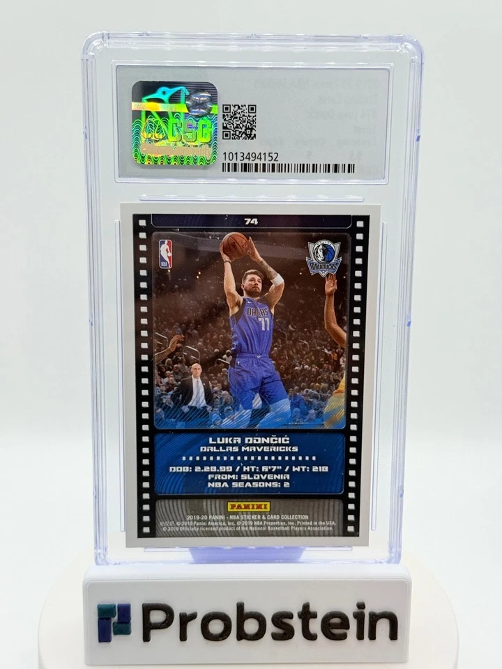2019-20 Panini NBA Stickers #74 Luka Doncic Mavericks Silver CSG 8.5 NM-MINT+ - Image 2 of 2
