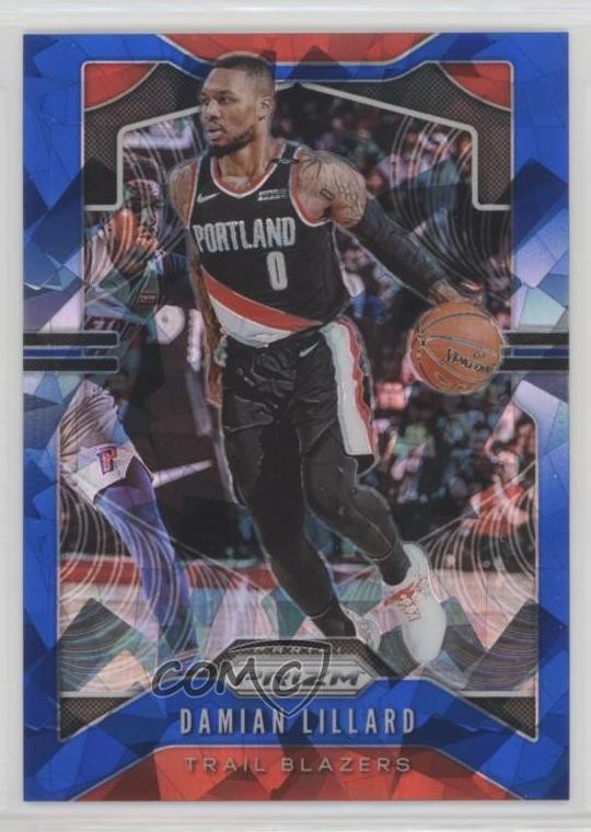 2019-20 Panini Prizm Blue Ice Prizm 10/99 Damian Lillard #112 yf4