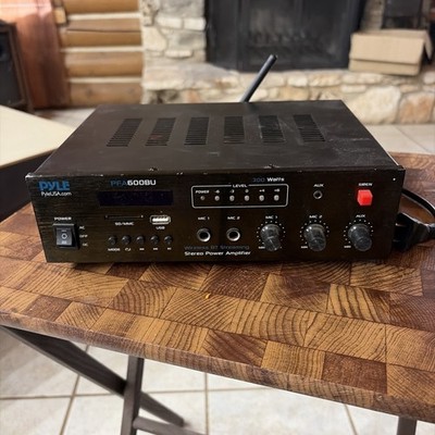 Pyle Wireless Bluetooth Stereo Microphone Receiver Amplifier System, 300 Watts