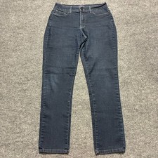 NYDJ Not Your Daughter Jeans Womens Straight Size 8 Blue Denim Stretch Mid Rise