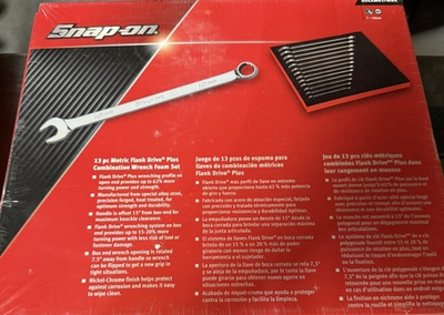 #ad NEW Snap On Tools SOEXM01FMBR 13Pc Metric Combination Wrench Set $649.99