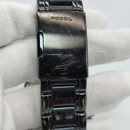 Orologio Uomo Fossil CH-2473 42mm Cronografo Cinturino Acciaio Inox Nero 7,5", Funzionante* - Foto 7 di 19