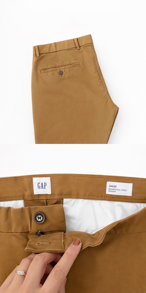 GAP Brown Flat Front Solid Chino Straight Pants B… - image 3
