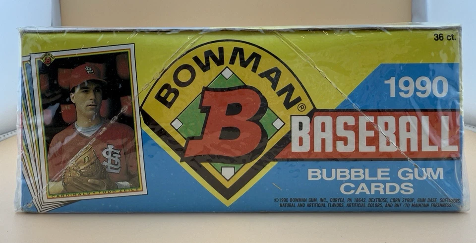Tarjetas de béisbol Bowman MLB 1990 celofán sellado de fábrica paquete de 36 caja de cera NUEVO Foto 3 de 4
