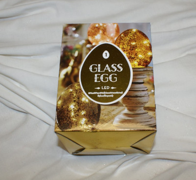 5'' Gold Mercury Glass Easter Egg Light-Up Spring Decor Battery Operated